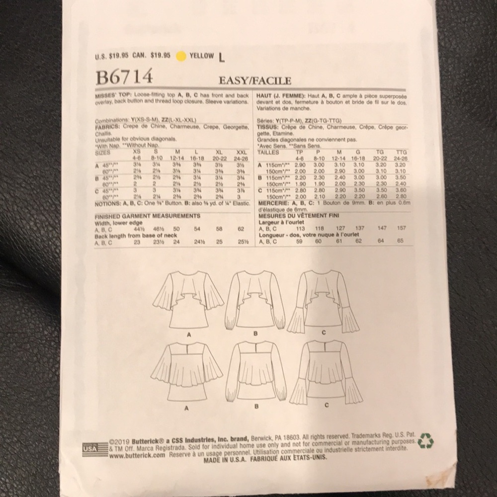 Brand new Butterick Pattern - Picture 3 of 3